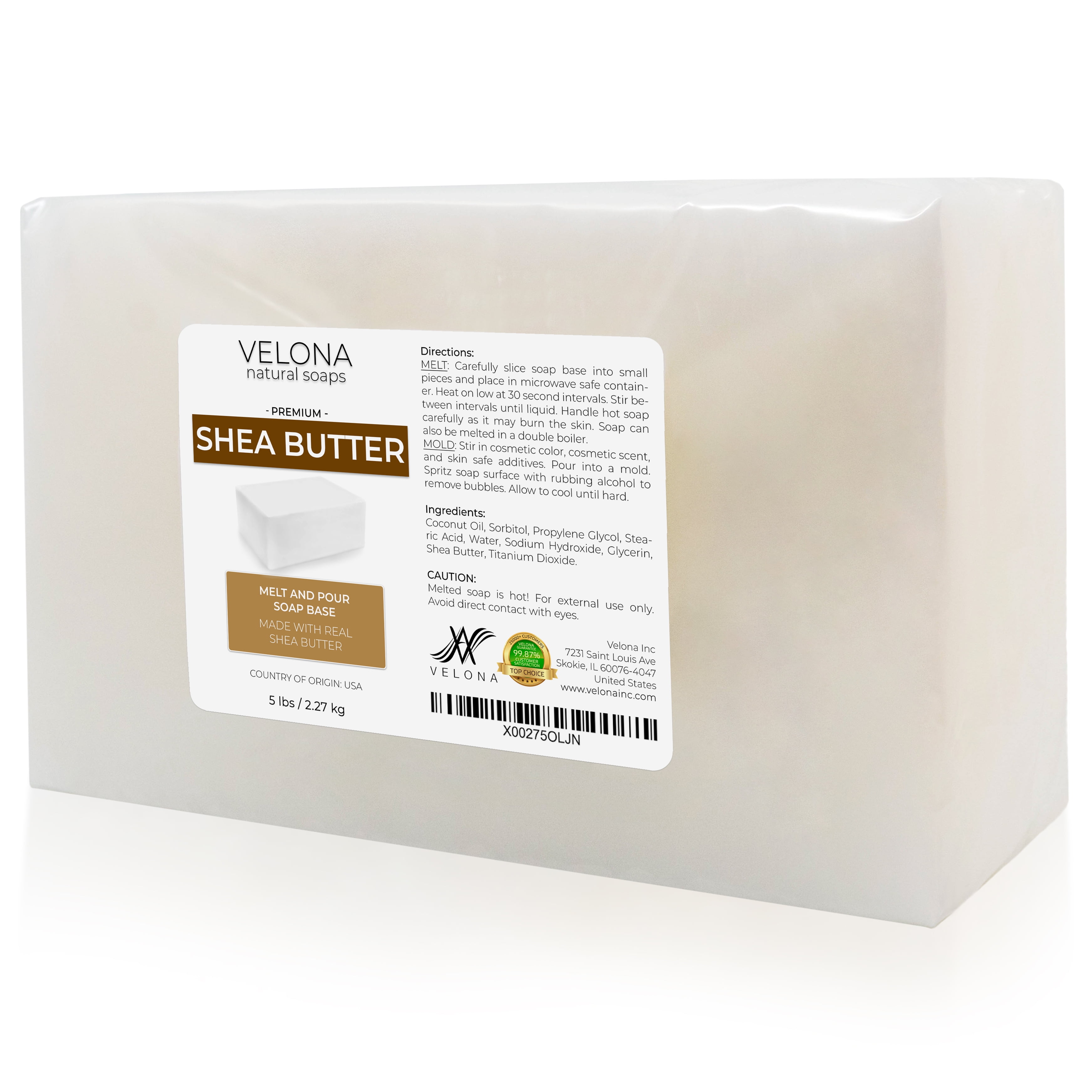 5 LB Shea Butter Melt and Pour Soap Base by Velona SLS/SLES Free