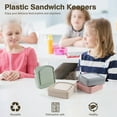 thumbnail image 4 of 4 Pcs Sandwich Boxes, Toast-Shaped Sandwich Containers, Reusable Plastic Sandwich Keepers with Lids, Portable Sandwich Holders, Food Storage Cases for Lunch Prep, 4 of 7