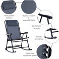 thumbnail image 2 of Grey 3-Piece Outdoor Rocking Set with Glass Table, Foldable Patio Chairs for Garden, Deck, Backyard, 2 of 9