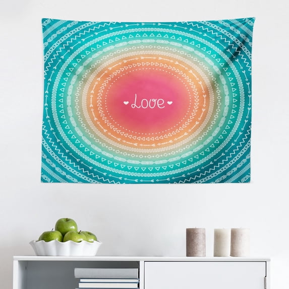 Mountain Tapestry, Landscape with Road and Snow Capped Mountains Southern Alps New Zealand, Fabric Wall Hanging Decor for Bedroom Living Room Dorm, 2 Sizes, Navy Blue White Olive, by Ambesonne