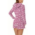 thumbnail image 6 of aohooy Onesie Women Graphic Winter Sherpa Plush Shorts Pajamas Hooded Ears Fleece Zipper Sleepwear Long Sleeve Jumpsuit Purple,L, 6 of 6