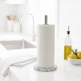 thumbnail image 4 of Creative Home Natural White Marble 5" x 5" x 12.6" Paper Towel Holder with Chrome-Plated Rust-Resistant Pole, 4 of 11