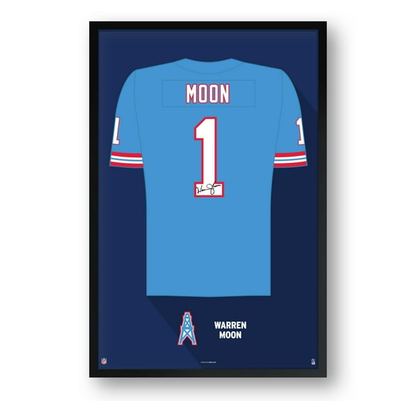 Warren Moon Houston Oilers Framed 14" x 20" Retired Jersey Art Print