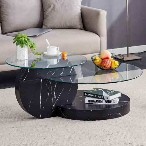 42 inch Black Marble-Look MDF
