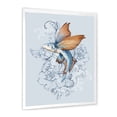 thumbnail image 3 of Designart 'Flying Fish and Peonies' Traditional Framed Art Print, 3 of 4