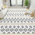 thumbnail image 1 of Modern Bohemian Black and White Print Area Rug 5x6ft Abstract Geometric Distressed Mid-Century Rugs Easy Clean with Non-Slip Backing Indoor Carpet for Living Room Bedroom Study Floor Mat, 1 of 6