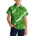 thumbnail image 2 of Yourumao Boys St. Patrick's Button Down Shirts Clover Printed Lapel Collar Short Sleeve Tshirts Theme Party Tops 2-15Y, 2 of 7