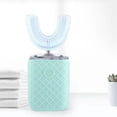 thumbnail image 2 of Cepillo de dientes eléctrico automático de 360° en forma de U, recargable para adultos y niños, cepillos de dientes sónicos de silicona, blanqueamiento dental con luz azul, 2 of 5