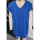 thumbnail image 1 of Blusa de manga corta con cuello en V para mujer, de gran tamaño, informal, holgada, elegante, con cuello en V, para trabajo de oficina, azul, 5XL, 1 of 2