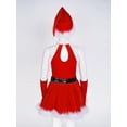 thumbnail image 5 of TSSOE Christmas Santa Claus Dress for Girls Sleeveless Velevet Tutu with Arm Sleeve Hats Clothes Set Red 6, 5 of 7