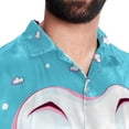 thumbnail image 5 of Tiny teeth Men's Short Sleeve Hawaiian Shirt, Poplin Casual Printed Button Down, Summer Beach Unisex Shirts, 5 of 6