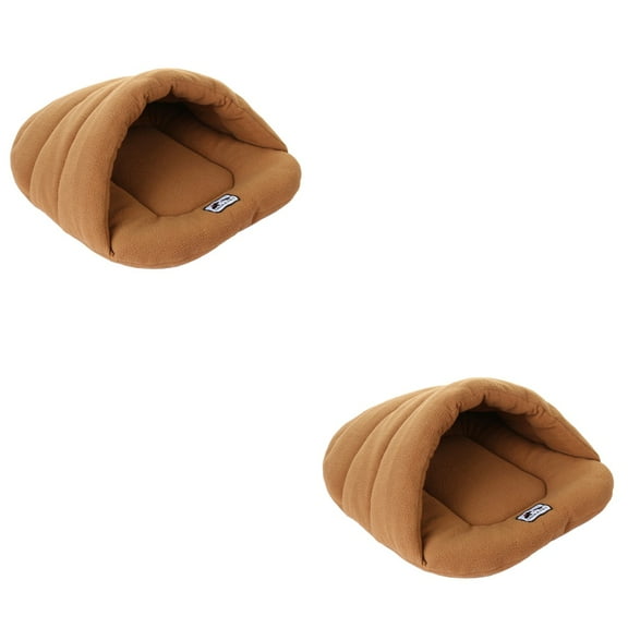 Set of 2 Soothing Dog Cushions and Cat Bed Caves with Soft Pet Blankets for Dogs and Cats