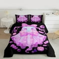 thumbnail image 2 of Manfei Black Pink Ghost Full Size Comforter Sets, Cute Pumpkin Candy Bedding Comforter Set, Princess Cartoon Style Reversible Bedding Sets, Ultra Soft Home Decor, 3pcs, 2 of 8