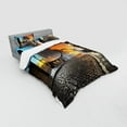 thumbnail image 3 of Ambesonne Vintage Bedding Set 3 Pcs, Old Town Bridge Night, Twin XL, Grey Orange, 3 of 3