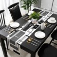thumbnail image 3 of Black Grey Geometric Table Runner 72 Inches Long, Gray Abstract Striped Art Kitchen Coffee Dining Table Decoration for Home Party Birthday Wedding Home Decor 14x72 Inches, 3 of 8