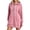 Pink, variant on XUNKUSGA Womens Long Hoodie Fashion Half Zip Split Hem Hoodie Dress for Women Casual Solid Color Long Sleeve Oversized Hooded Sweatshirts Dress with Pocket S