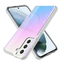 Samsung Galaxy S21 FE 5G Case, Rosebono Bling Glitter Sparkle Laser White Ultra Transparent Fashion Cute Colorful Skin Cover Shockproof Case for Samsung Galaxy S21 FE 5G