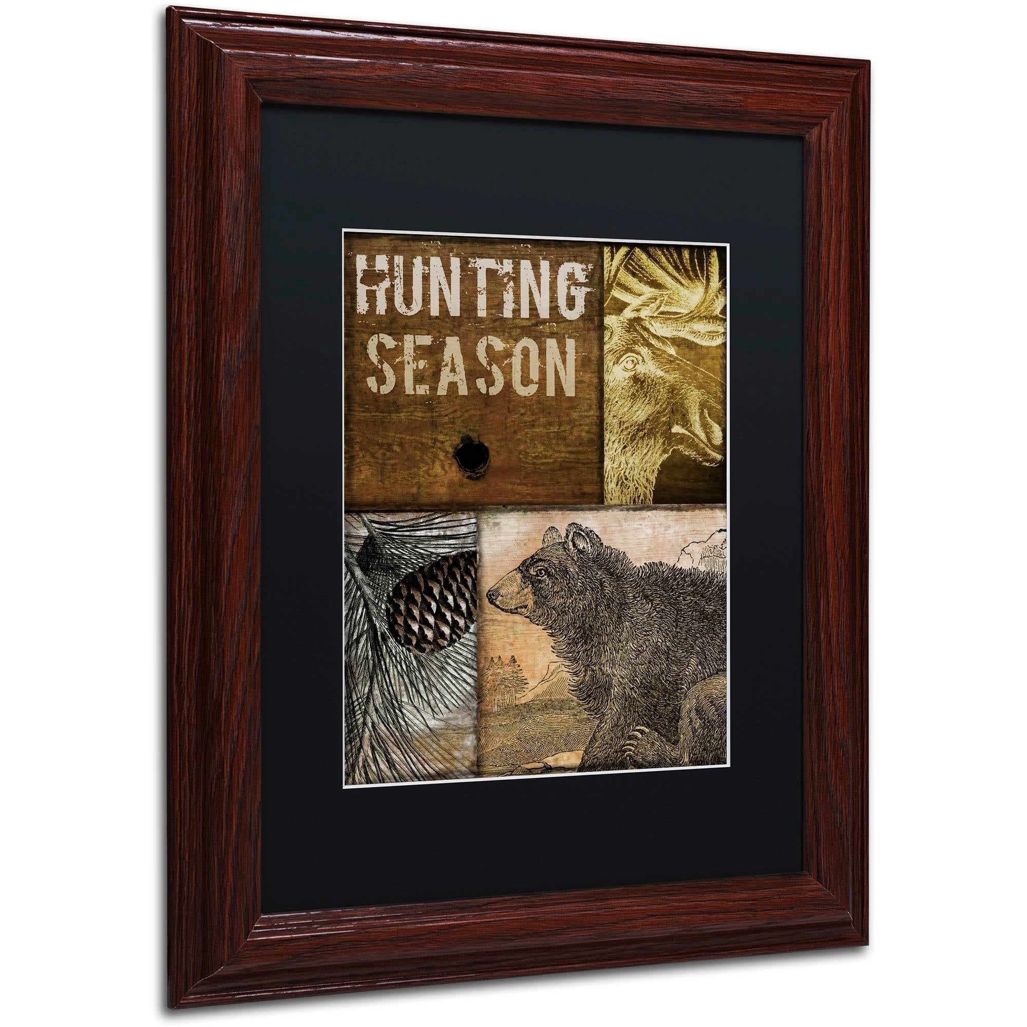 Trademark Fine Art "Hunting Season IV" Canvas Art by Color Bakery Black Matte, Wood Frame