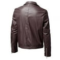 thumbnail image 4 of Mens Casual Stand Collar Slim Fit Faux Leather Jacket Biker Motorcycle Jacket,Leather PU Jackets for Men Notched Lapel Outwear, 4 of 6