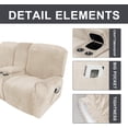 thumbnail image 6 of TOPCHANCES Loveseat Recliner Cover, Couch Slipcover for Double Recliner, 2-Seat Sofa Cover with Center Console Cover, Furniture Protector for Kids Dogs Pets ( Beige ), 6 of 9