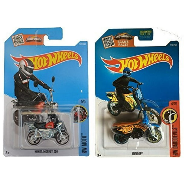 Hot Wheels 2016 Motorcycle Set HW450F & Honda Monkey Z50 - Walmart.com - Walmart.com
