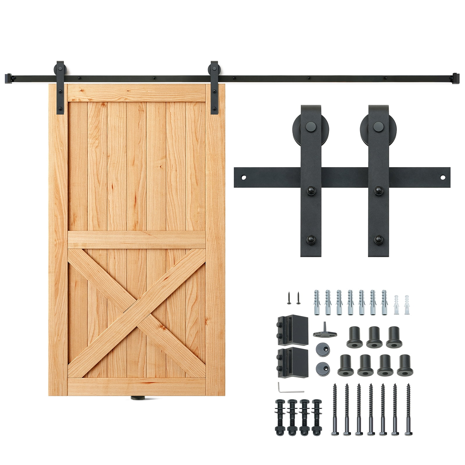 SKYSHALO J Hanger Sliding Barn Door Hardware Closet Track Kit for Single Door 10FT