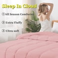 thumbnail image 3 of FLUFFAURORA Pink All-Season Down Alternative Comforter, Box Stitched Down Alternative comforter for all age groups，King size，102×90inch, 3 of 6
