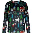 thumbnail image 3 of GHSDFBB Chandails de Noël pour Femmes Mode Loisirs Imprimé Graphique Manches Longues Hauts Mignons Chandail en Molleton Col Rond Cadeau de Noël, 3 of 5