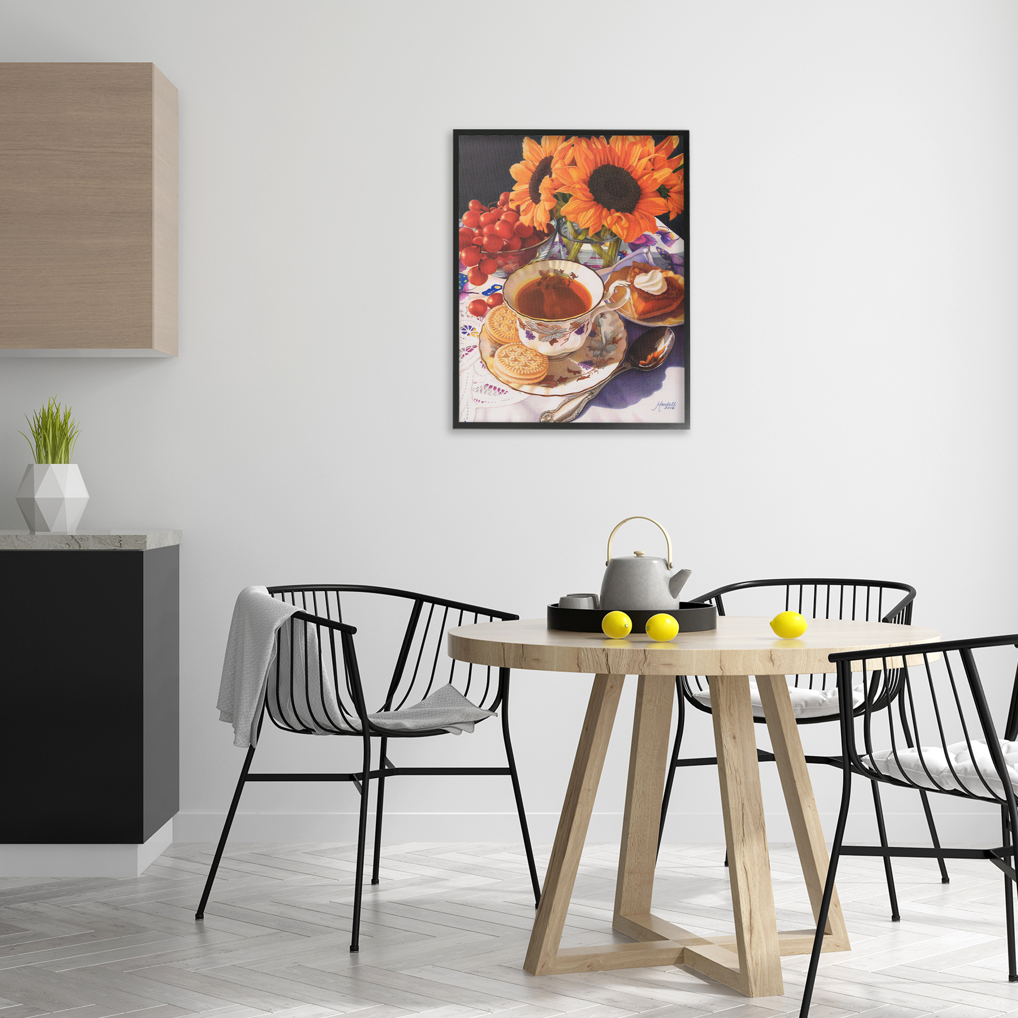 Stupell Industries Autumnal Tea Party Food & Beverage Painting Black Framed Art Print Wall Art, 24 x 30