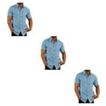 thumbnail image 3 of stanreset 1/2/3 Fête Randonnée Chemise Homme Simple Boutonnage Été Chemises à Manches Courtes Polyester Mode Cadeau d'Anniversaire Bleu L 3 Pcs, 3 of 6