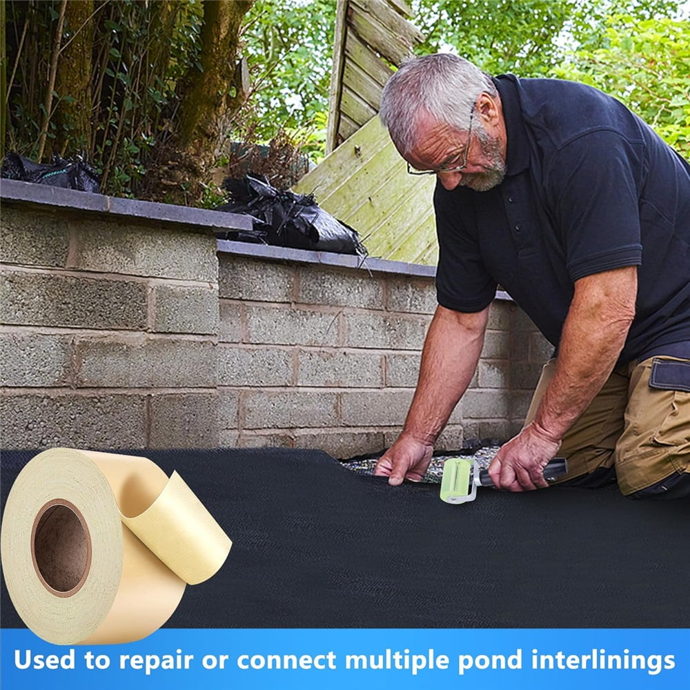 Ebaokuup 50'x 3" Pond Liner Seam Tape-Double Sided Self Adhesive Butyl Pond Liner Tape-Waterproof Pond Seam Tape for EPDM Pond Liner Garden Cover Patch Repair