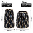 thumbnail image 4 of Accent Collection Black Ceramic Vase, 10" Large and 8" Small Flower Vase Tabletop Centerpiece, 4 of 5
