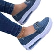 thumbnail image 1 of Espadrilles à Plateforme Compensée pour Femme, à Lacets, à Enfiler, Plates, pour Usage Quotidien Décontracté, 1 of 6