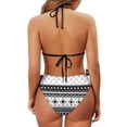 thumbnail image 6 of chaqlin Geometric Halter Triangle Bikini Set - Sexy Tie Side Two Piece Swimsuit for Beach & Vacation | Quick Dry, Figure Hugging, 6 of 9