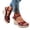 burgundy, variant on Women’s Espadrille Wedge Sandals, Cross Strap Buckle Platform Summer Shoes