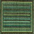 thumbnail image 1 of Ahgly Company Machine Washable Indoor Square Southwestern Turquoise Blue Country Area Rugs, 5' Square, 1 of 4