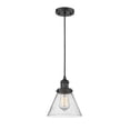 thumbnail image 2 of Innovations Lighting 201C-BB-G43 One Light Large Cone Cord Pendant-8 Inches Wide by 10 Inches High   Brushed Brass Finish with Smoked Glass, 2 of 6
