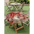 thumbnail image 4 of Outdoor Tablecloth with Umbrella Hole for Patio/Picnic/Party/Camping, Ocean Red Octopus Waterproof Table Cloth Round Cover Washable, Coastal Anchor Sea Boat Retro World Map (Dia 54"), 4 of 8