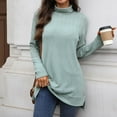 thumbnail image 6 of Abomasnow Women's Mock Turtleneck Sweaters Plus Size Long Sleeve Casual Knit Pullover 2025 Tunic Tops 2025 Lightweight Sweaters, 6 of 9