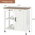 thumbnail image 3 of Catrimown Kitchen Cart on Wheels, Farmhouse Rolling  Kitchen Cart , Microwave Cart, Coffee Cart Station, White, 3 of 9
