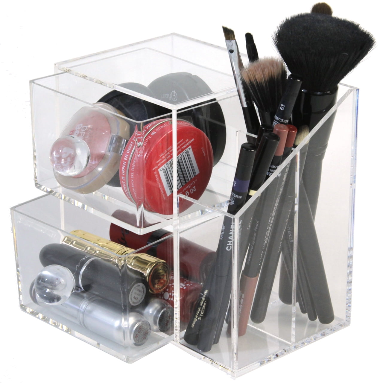 Acrylic Organizer Makeup, Brushes, Eye Liner Bathroom Vanity Storage Organizer Drawers