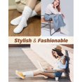 thumbnail image 5 of 5 Pairs Slouch Socks for Women, Soft Cotton Long Scrunch Tube Stockings, Casual Crew Boot Thigh High Thick Knit Socks, 5 of 7