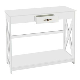 Ktaxon White Console Table Sofa Table With Drawer And Shelf Slim