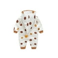 thumbnail image 3 of FAOWME Big Girls Boys Hooded Jumpsuits Long Sleeve Polka Dot Print Zipper Warm Soft Romper Bodysuits For Daily Wear Khaki 6-9 Months, 3 of 7