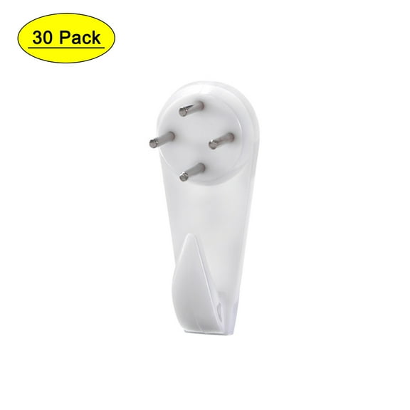 Uxcell 30lbs Hard Wall Hanger Wall Non-mark Photo Frame Hooks 30Pack