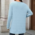 thumbnail image 6 of Maean Women Crewneck Top Baggy Long Sleeve Oversized Blouse Fall Winter Casual Pullover Split Sweaters, 6 of 7