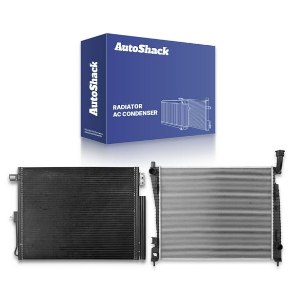 AutoShack Radiator Air Conditioning A/C Condenser | Replacement for 2011-2023 Dodge Durango 2011-2021 Jeep Grand Cherokee | 2-PC