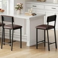 thumbnail image 2 of Danolapsi Counter Height Bar Stools Set of 2,Counter Stools with Back and Thickened Metal Legs,Upholstered PU Leather Counter Height Barstools with Footrest,Comfortable Modern Chairs for Kitchen, 2 of 8
