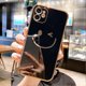 thumbnail image 2 of UBIUO Cute iPhone 11 Case Sparkle,Luxury Plating Smile Face Soft TPU case for Women Camera Lens Package Black Girly Case Compatible with iPhone 11-6.1, 2 of 4