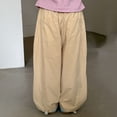 thumbnail image 5 of Bixock Toddler Girls Cargo Pants,Girls Sweatpants,Solid Color Pants Linen Cargo Pants Wide Leg Pants Long Pants, 5 of 6